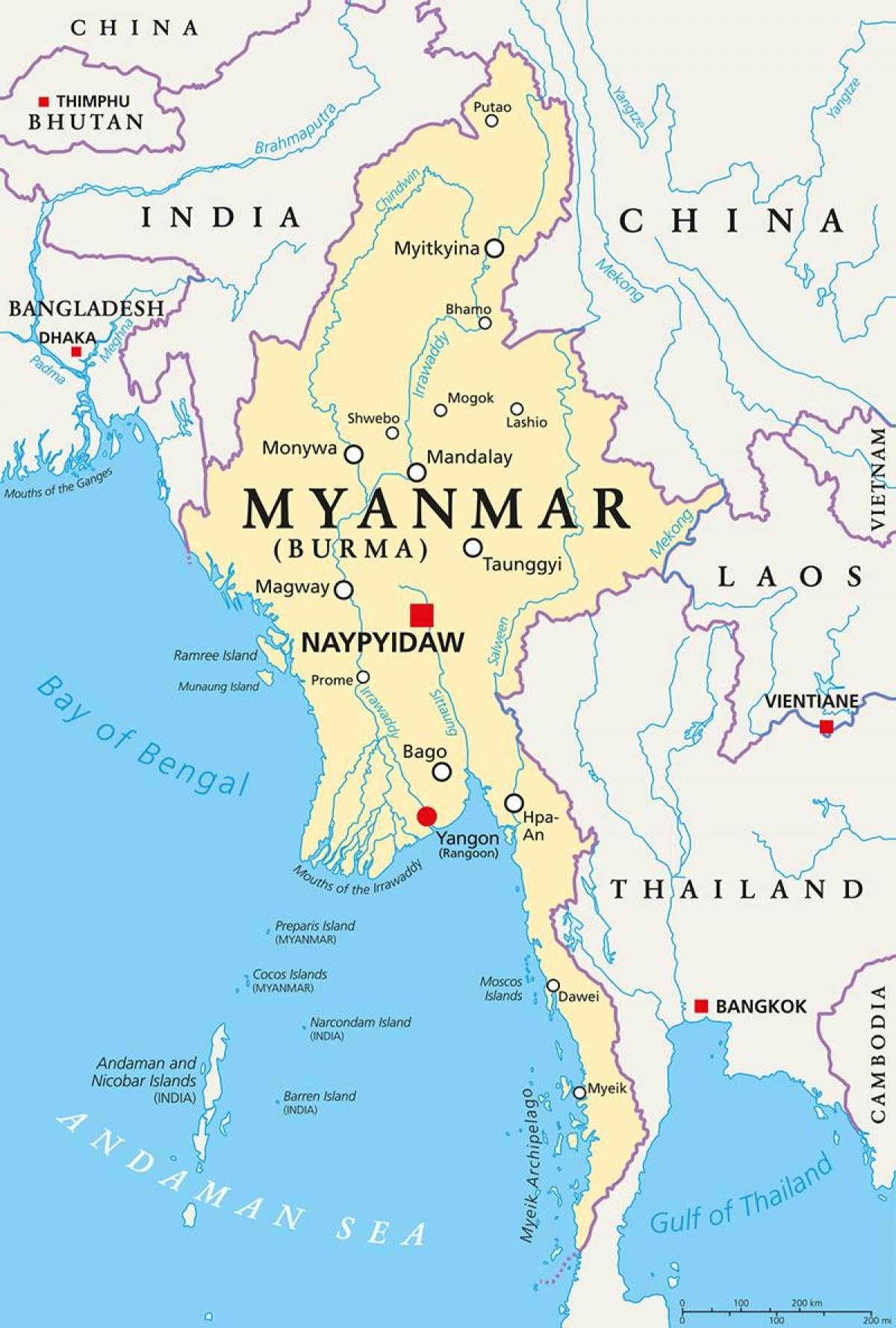 Myanmar land karta