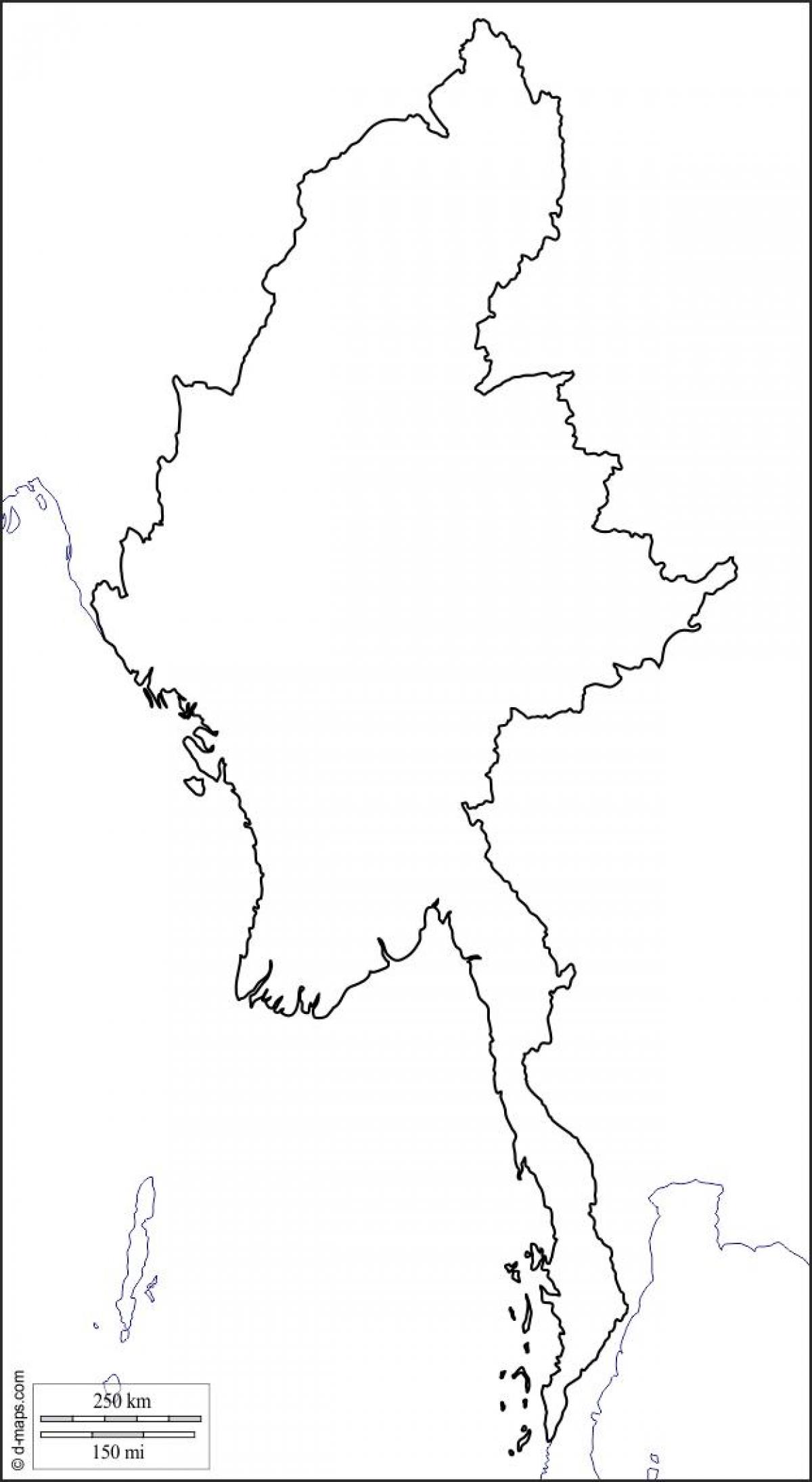 Karta över Myanmar drawin