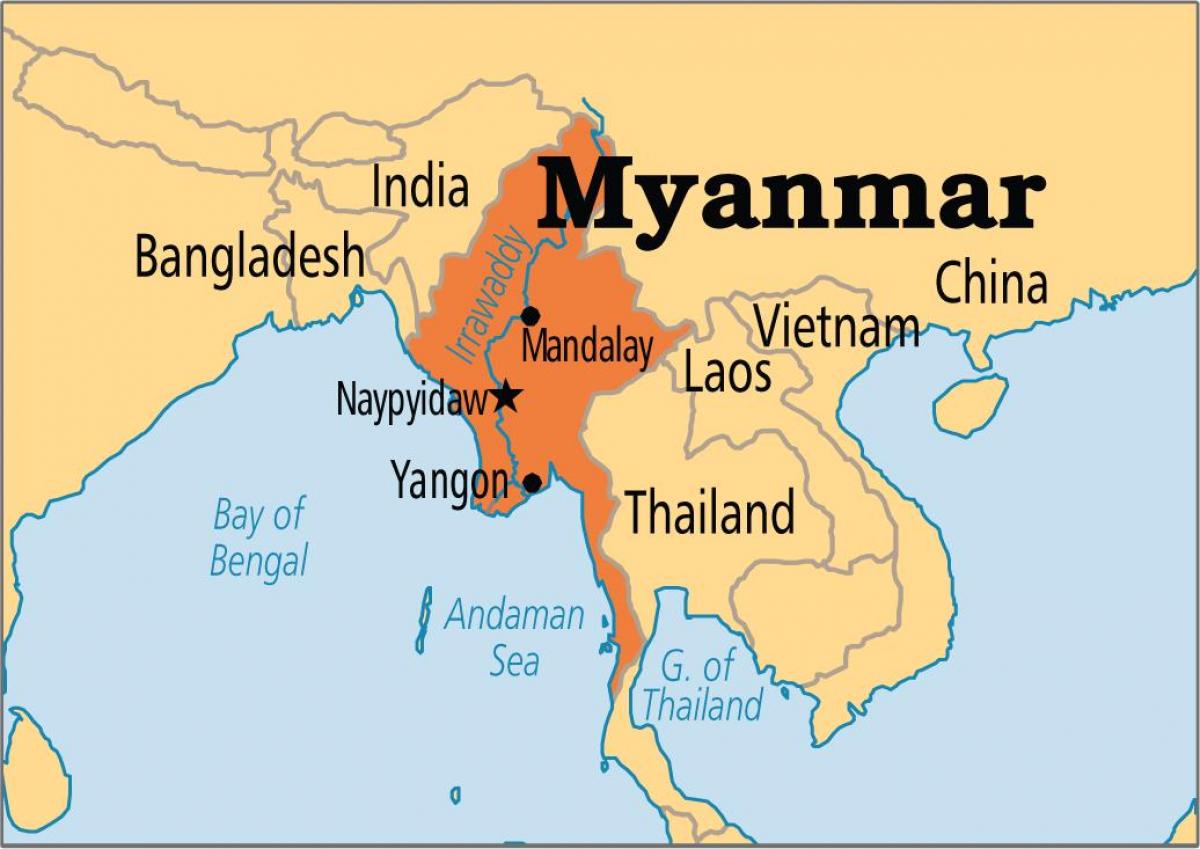 läge Myanmar i världen karta