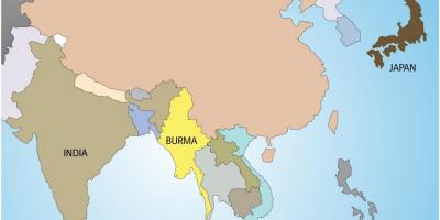 Myanmar i världen karta