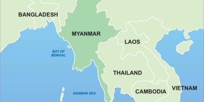 Myanmar på asien karta