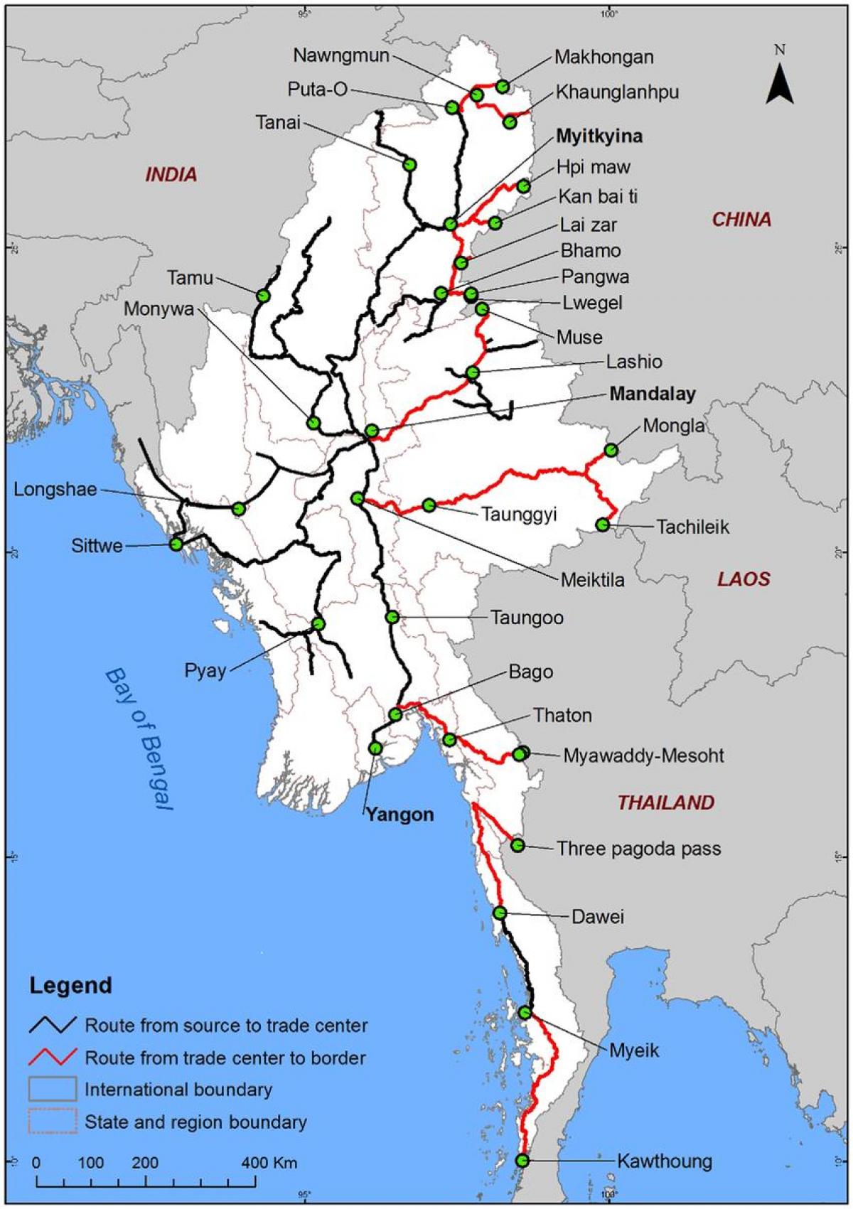 Burma road map detalj