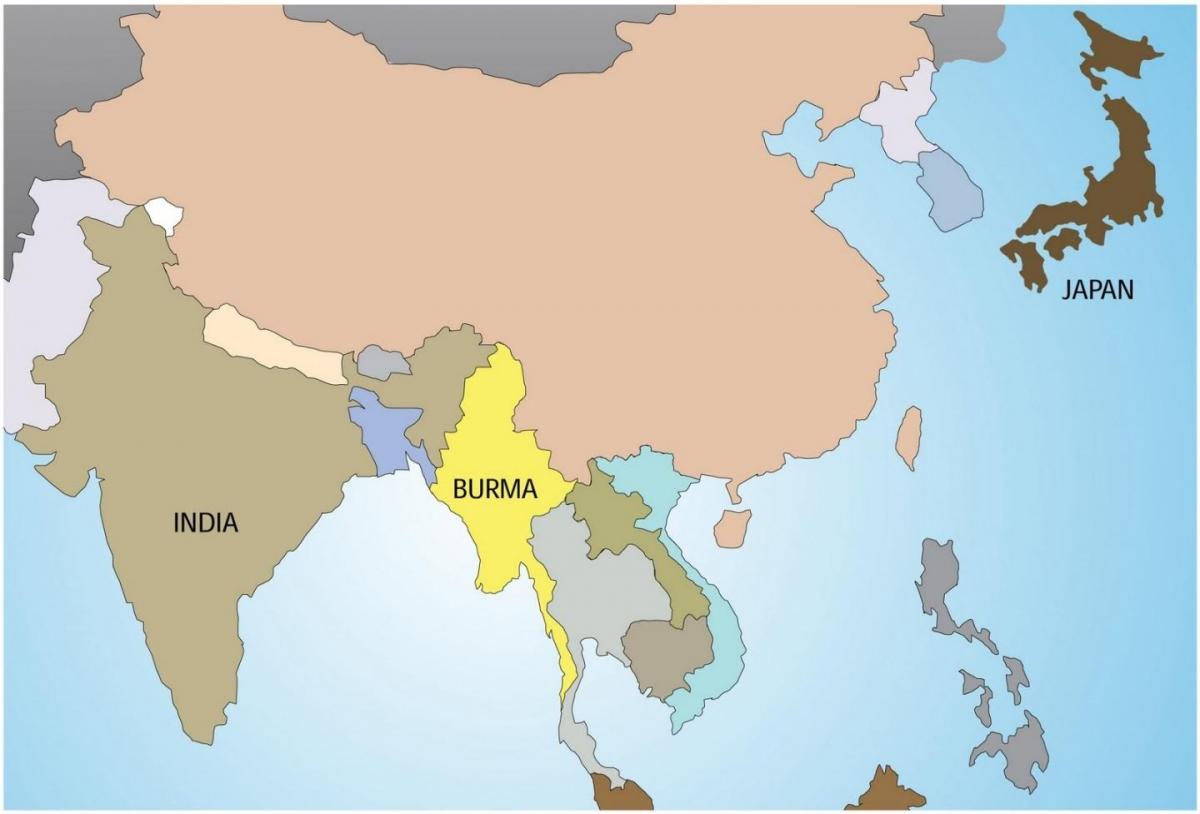 Myanmar i världen karta